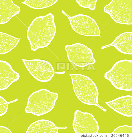Seamless vector Pattern with Lemon Leaves - Stock Illustration ...