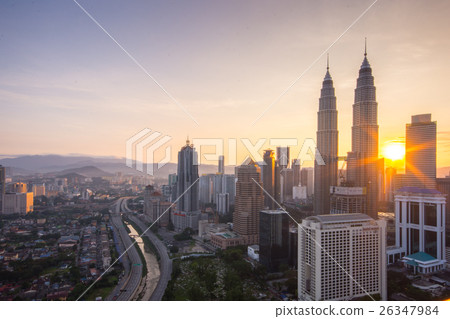 Kuala Lumpur city skyline during sunrise 26347984