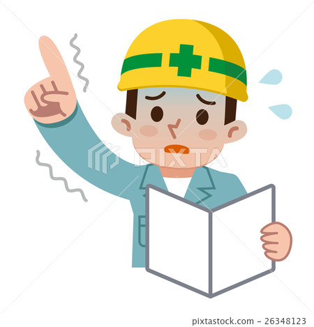 A pointing male worker - Stock Illustration [26348123] - PIXTA