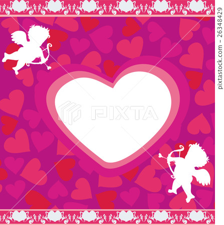 happy valentines day - card with cupids happy valentines day - card with cupids 26348429