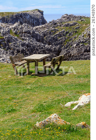 Place of rest on summer blossoming coast. 26348970