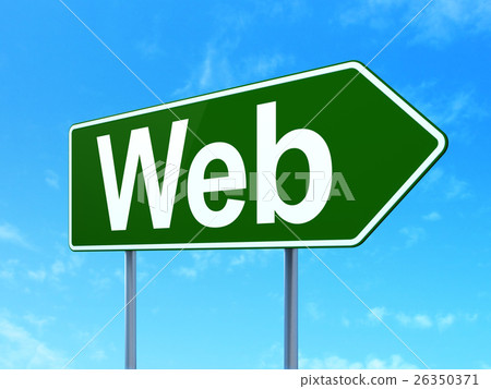 Web design concept: Web on road sign background Web design concept: Web on road sign background 26350371