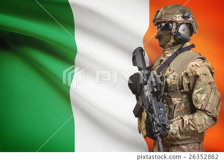 Soldier with flag on background series - Ireland 26352862