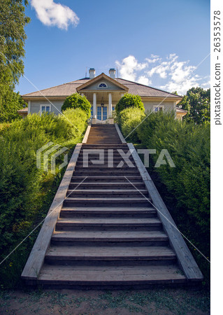 wooden staircase with a lift at the sides grow 26353578