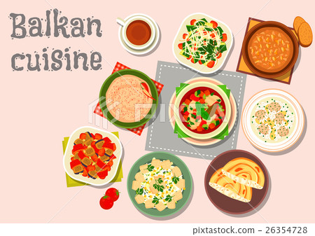 Balkan cuisine savory dishes icon for menu design Balkan cuisine savory dishes icon for menu design 26354728