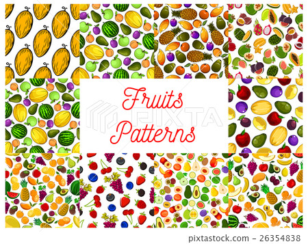 Tropical fruit and garden berry seamless pattern Tropical fruit and garden berry seamless pattern 26354838