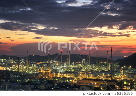 Oil refinery industry at night 26356196