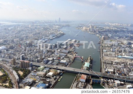 大阪市港區，Konohana區的航拍照片 26357476