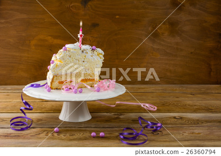 Birthday meringue cake on the wooden table Birthday meringue cake on the wooden table 26360794
