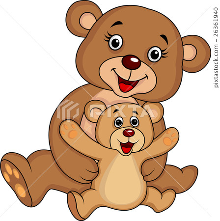 圖庫插圖: mother and baby bear cartoon