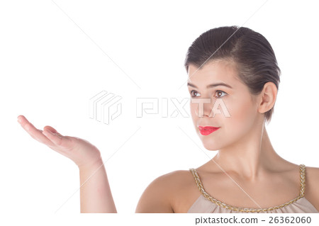 Woman holds palm Woman holds palm 26362060