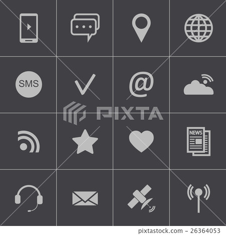 Vector black  communication icons set 26364053