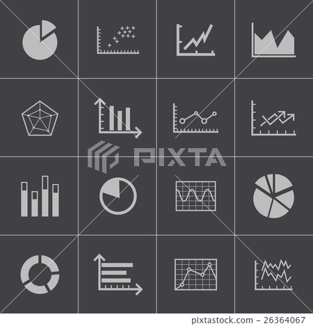 Vector black diagram icons set - Stock Illustration [26364067] - PIXTA