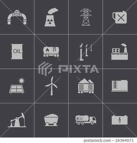 Vector black industry icons set - Stock Illustration [26364071] - PIXTA