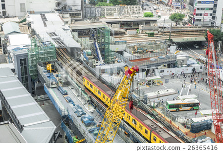 Shibuya station redevelopment work Shibuya station redevelopment work 26365416