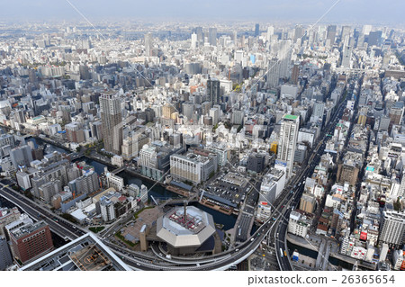 Aerial view of Osaka City West ward 26365654