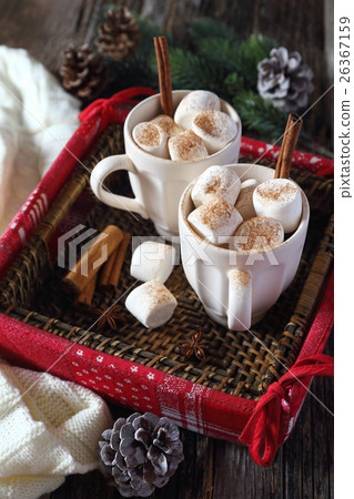 New Years marshmallows and holiday decorations 26367159