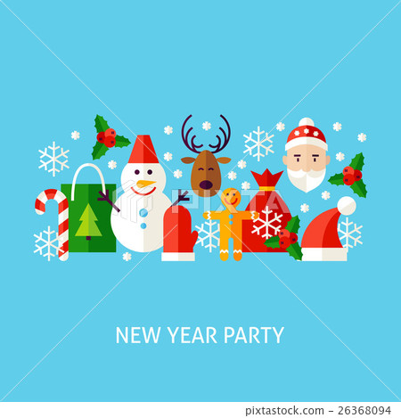 New Year Party Greeting Concept New Year Party Greeting Concept 26368094