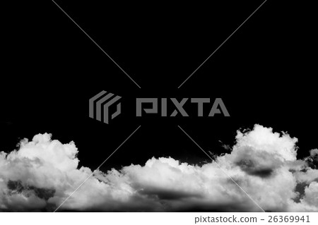 Isolated clouds over black. 26369941