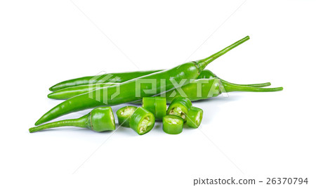 Hot chili peppers isolated on white background 26370794