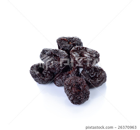 Dried Prunes on  white background 26370963