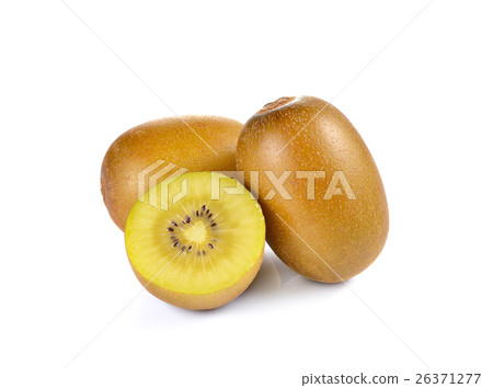 Yellow gold kiwi close up on white background Yellow gold kiwi close up on white background 26371277