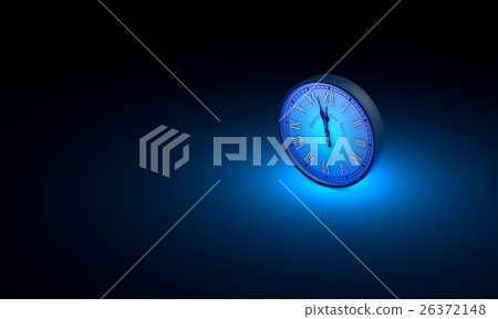 Midnight, New Year. Space and time. One clock. 3D 26372148