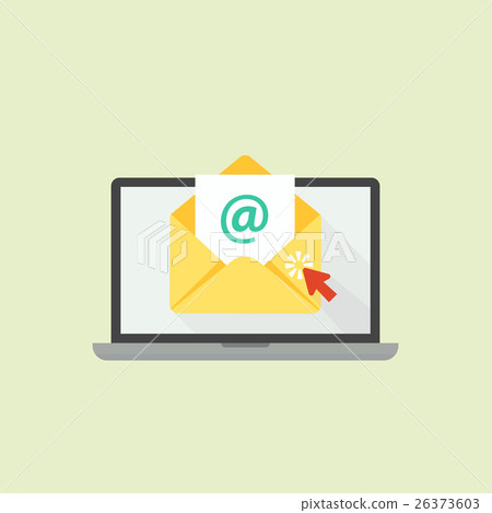 Mouse is clicking on the latop to open email Mouse is clicking on the latop to open email 26373603