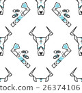 Seamless pattern with stylized buffalo skull and 26374106