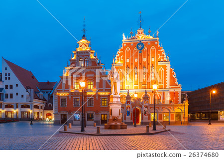 City Hall Square in the Old Town of Riga, Latvia 26374680