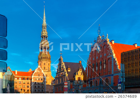 City Hall Square in the Old Town of Riga, Latvia City Hall Square in the Old Town of Riga, Latvia 26374689