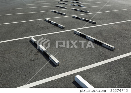 Empty parking lot,The concrete boundary 26374743