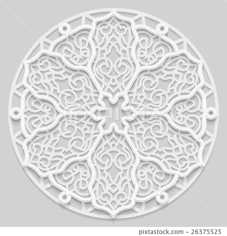 Lace 3D mandala, round symmetrical pattern 26375525