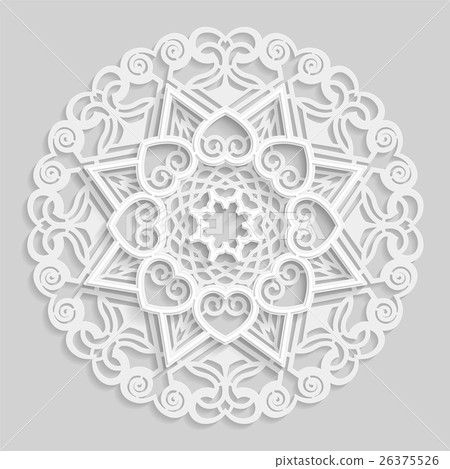 Lace 3D mandala, round symmetrical pattern 26375526