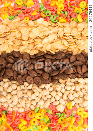 assortment dry cereal for breakfast assortment dry cereal for breakfast 26376411