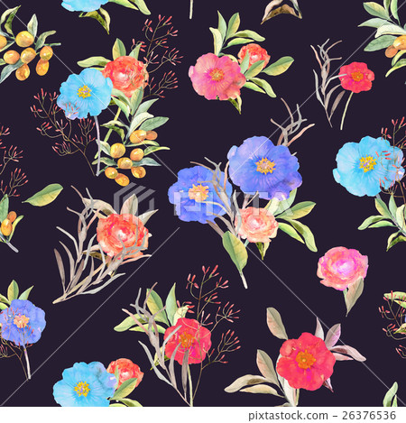 Vector illustration of floral seamless. Hand drawn Vector illustration of floral seamless. Hand drawn 26376536