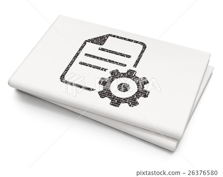 Software concept: Gear on Blank Newspaper 26376580