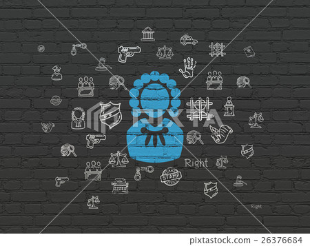 Law concept: Judge on wall background 26376684