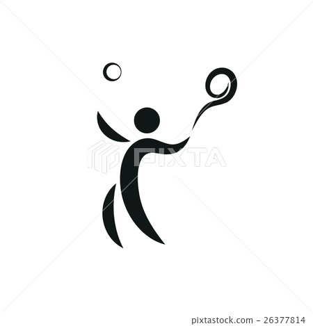 Tennis Icon Vector monochrome on white background 26377814