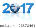 New year 2017 with globe 26378461