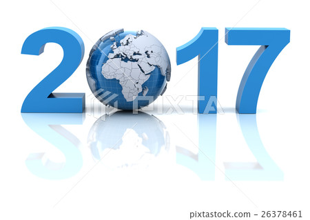 New year 2017 with globe 26378461