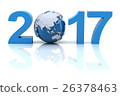 New year 2017 with globe 26378463
