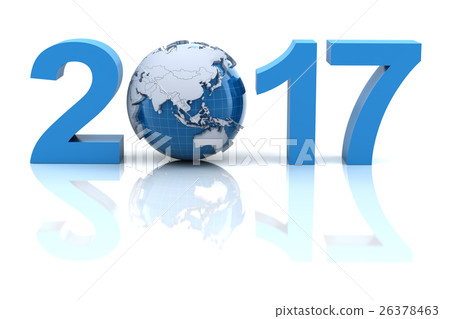 New year 2017 with globe 26378463