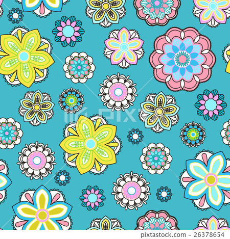 Seamless background with doodle circles, vector. 26378654