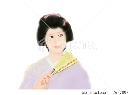 日本的頭髮，和服的女人，日式，好客形象 26378981