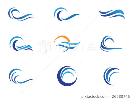 Water Wave Icon Logo Template 26380746