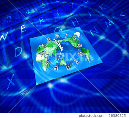 World map clock 26380825