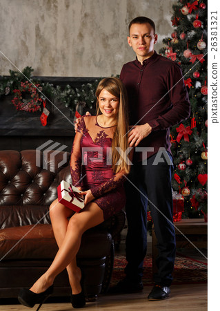 Enamored couple and Christmas. Enamored couple and Christmas. 26381321