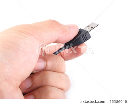 Hand Holding USB Cable Hand Holding USB Cable 26386046