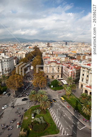 Las Ramblas Street and Boulevard in Barcelona 26386217
